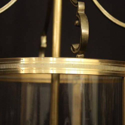FRENCH PAIR GILDED CONVEX HALL ANTIQUE LANTERNS - ADDITIONAL PHOTO 5