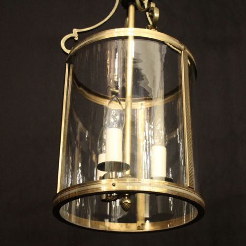 FRENCH PAIR GILDED CONVEX HALL ANTIQUE LANTERNS - ADDITIONAL PHOTO 6