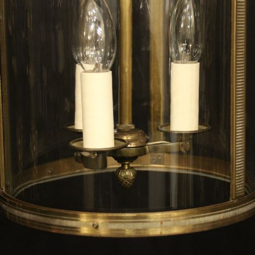FRENCH PAIR GILDED CONVEX HALL ANTIQUE LANTERNS - ADDITIONAL PHOTO 7