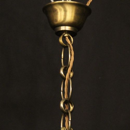 FRENCH PAIR GILDED CONVEX HALL ANTIQUE LANTERNS - ADDITIONAL PHOTO 9