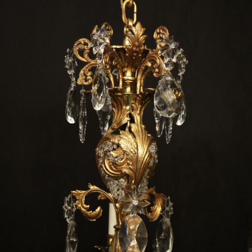 FRENCH LARGE PAIR OF GILDED BRONZE 18 LIGHT ANTIQUE CHANDELIERS - ADDITIONAL PHOTO 9