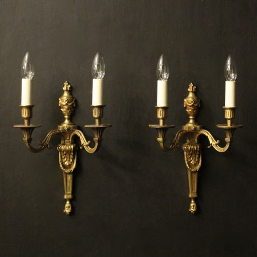 french pair of gilded antique wall lights - CATEGORY: ANTIQUE LIGHTING - DATED 1920