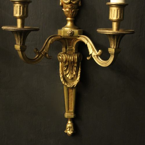 FRENCH PAIR OF GILDED ANTIQUE WALL LIGHTS - ADDITIONAL PHOTO 5