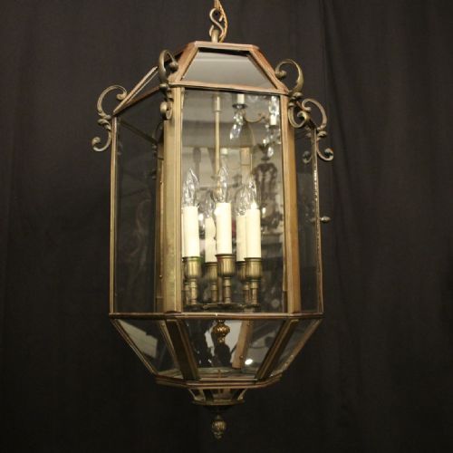 FRENCH BRONZE 6 LIGHT HEXAGONAL ANTIQUE LANTERN - ADDITIONAL PHOTO 1