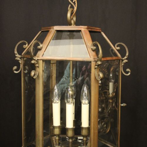 FRENCH BRONZE 6 LIGHT HEXAGONAL ANTIQUE LANTERN - ADDITIONAL PHOTO 4