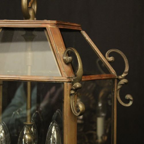 FRENCH BRONZE 6 LIGHT HEXAGONAL ANTIQUE LANTERN - ADDITIONAL PHOTO 6