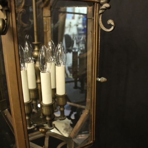 FRENCH BRONZE 6 LIGHT HEXAGONAL ANTIQUE LANTERN - ADDITIONAL PHOTO 8