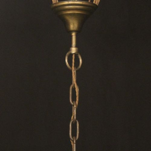 FRENCH BRONZE 6 LIGHT HEXAGONAL ANTIQUE LANTERN - ADDITIONAL PHOTO 9