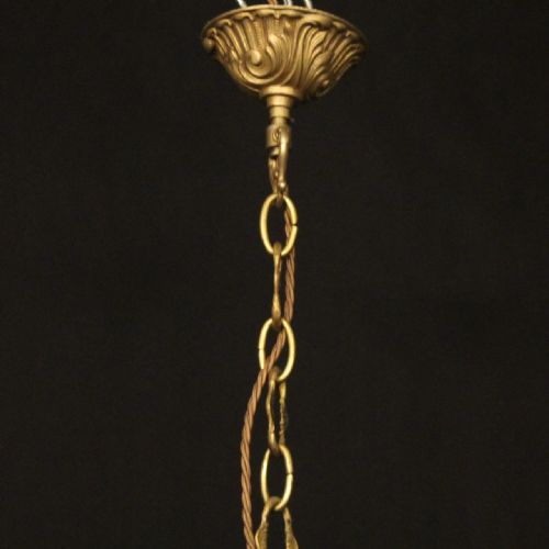 FRENCH GILDED BRASS 8 LIGHT CHANDELIER - ADDITIONAL PHOTO 9