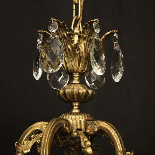 FRENCH GILDED BRONZE CRYSTAL 10 LIGHT ANTIQUE CHANDELIER - ADDITIONAL PHOTO 5