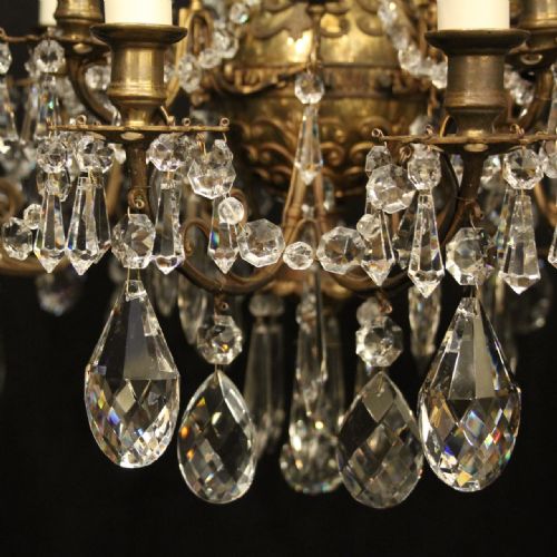 FRENCH 15 LIGHT GILDED CRYSTAL ANTIQUE CHANDELIER - ADDITIONAL PHOTO 3