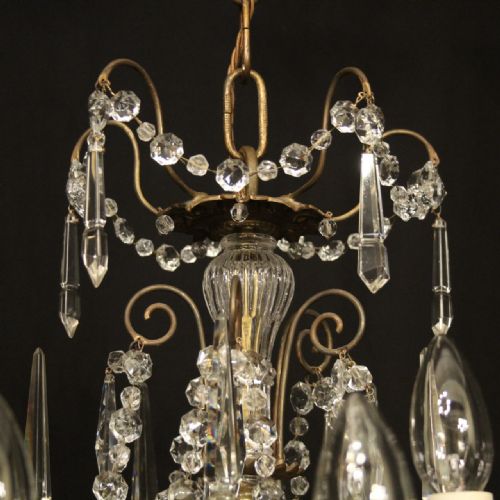 FRENCH 15 LIGHT GILDED CRYSTAL ANTIQUE CHANDELIER - ADDITIONAL PHOTO 7