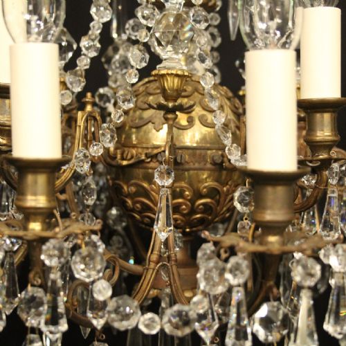 FRENCH 15 LIGHT GILDED CRYSTAL ANTIQUE CHANDELIER - ADDITIONAL PHOTO 8