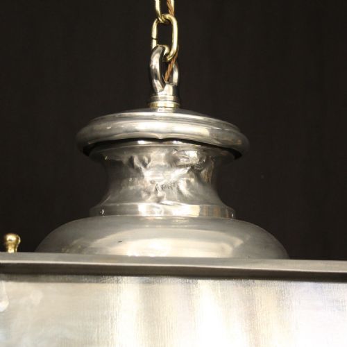 LARGE OVERSIZED FRENCH STEEL BRASS 4 LIGHT LANTERN - ADDITIONAL PHOTO 7