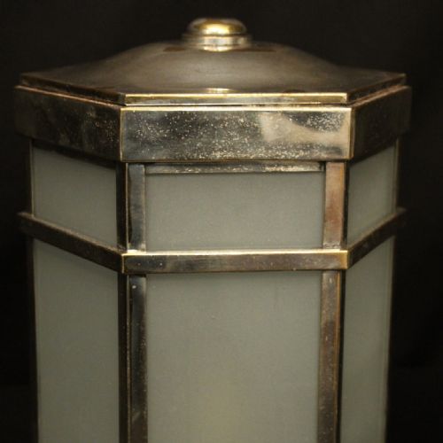 ENGLISH PAIR OF SILVER PLATED ART DECO ANTIQUE LANTERNS - ADDITIONAL PHOTO 2