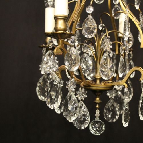 FRENCH GILDED 4 LIGHT BIRDCAGE CHANDELIER - ADDITIONAL PHOTO 2