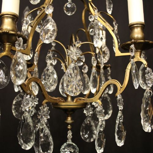 FRENCH GILDED 4 LIGHT BIRDCAGE CHANDELIER - ADDITIONAL PHOTO 3