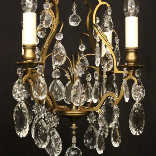 FRENCH GILDED 4 LIGHT BIRDCAGE CHANDELIER - ADDITIONAL PHOTO 4