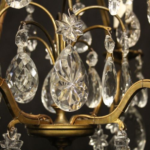 FRENCH GILDED 4 LIGHT BIRDCAGE CHANDELIER - ADDITIONAL PHOTO 7