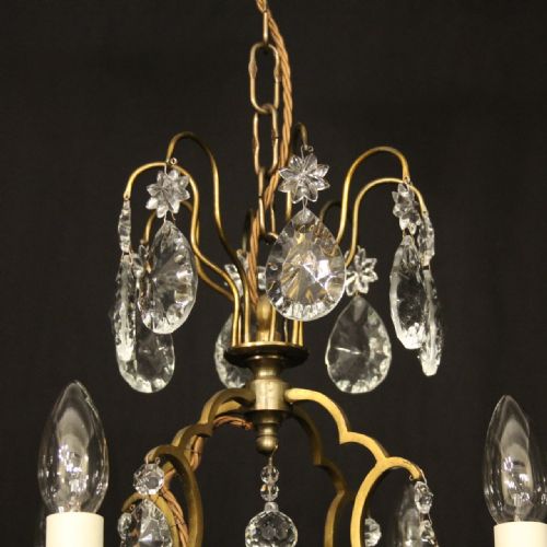 FRENCH GILDED 4 LIGHT BIRDCAGE CHANDELIER - ADDITIONAL PHOTO 8