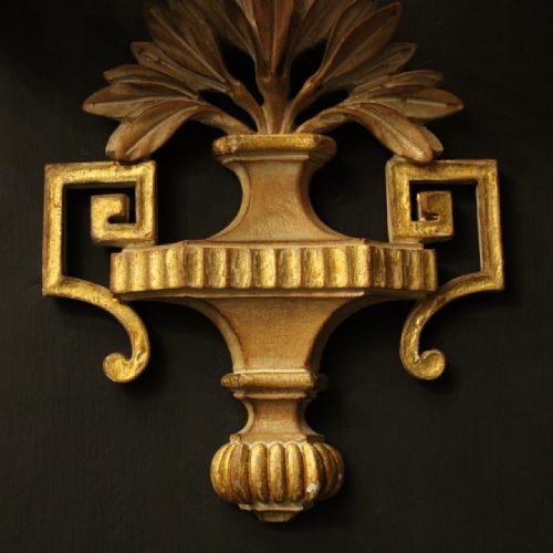 FRENCH SET OF 4 GILTWOOD ANTIQUE TWIN ARM WALL LIGHTS - ADDITIONAL PHOTO 2
