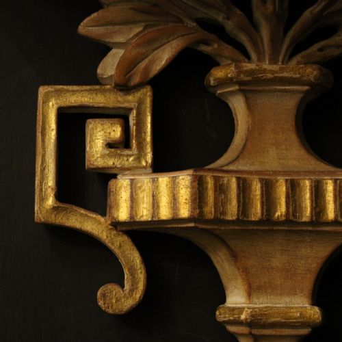 FRENCH SET OF 4 GILTWOOD ANTIQUE TWIN ARM WALL LIGHTS - ADDITIONAL PHOTO 5
