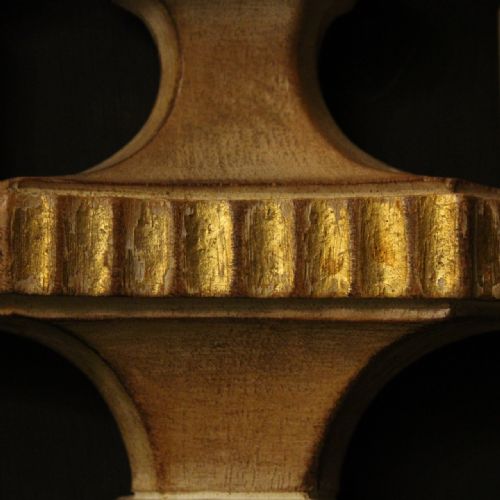 FRENCH SET OF 4 GILTWOOD ANTIQUE TWIN ARM WALL LIGHTS - ADDITIONAL PHOTO 7