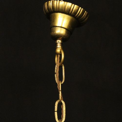 FRENCH GILDED BRASS 6 LIGHT CHANDELIER - ADDITIONAL PHOTO 9