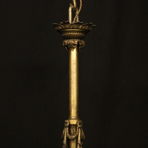 FRENCH 19TH CENTURY GILDED BRONZE 16 LIGHT TIERED ANTIQUE GASOLIER - ADDITIONAL PHOTO 7