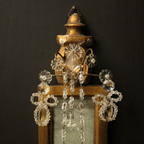 FRENCH PAIR OF GILTWOOD CRYSTAL TWIN ARM GIRANDOLES - ADDITIONAL PHOTO 3
