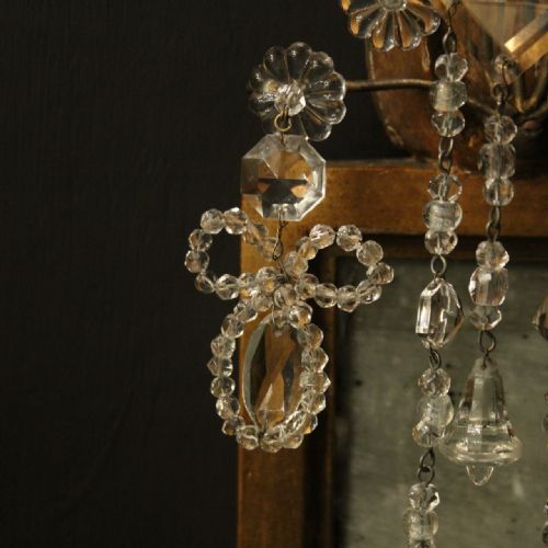 FRENCH PAIR OF GILTWOOD CRYSTAL TWIN ARM GIRANDOLES - ADDITIONAL PHOTO 4