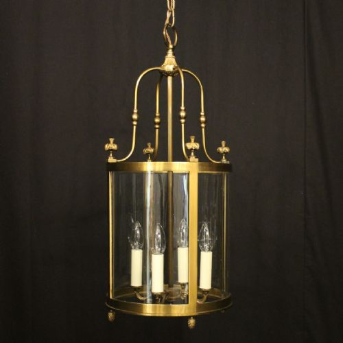 french gilded brass four light antique lantern - CATEGORY: ANTIQUE LIGHTING - DATED 1920
