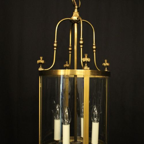 FRENCH GILDED BRASS FOUR LIGHT ANTIQUE LANTERN - ADDITIONAL PHOTO 1