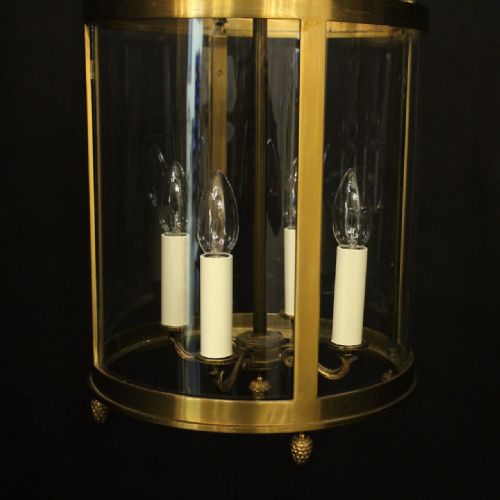 FRENCH GILDED BRASS FOUR LIGHT ANTIQUE LANTERN - ADDITIONAL PHOTO 2