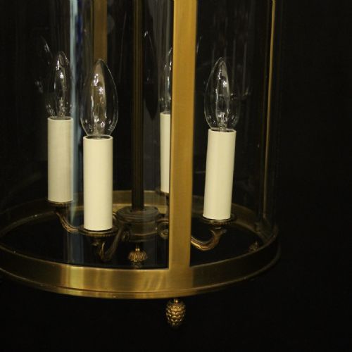 FRENCH GILDED BRASS FOUR LIGHT ANTIQUE LANTERN - ADDITIONAL PHOTO 6