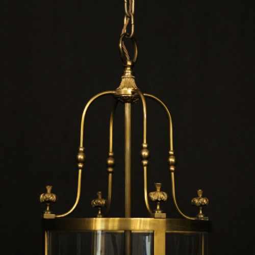FRENCH GILDED BRASS FOUR LIGHT ANTIQUE LANTERN - ADDITIONAL PHOTO 7