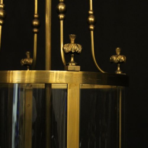 FRENCH GILDED BRASS FOUR LIGHT ANTIQUE LANTERN - ADDITIONAL PHOTO 8