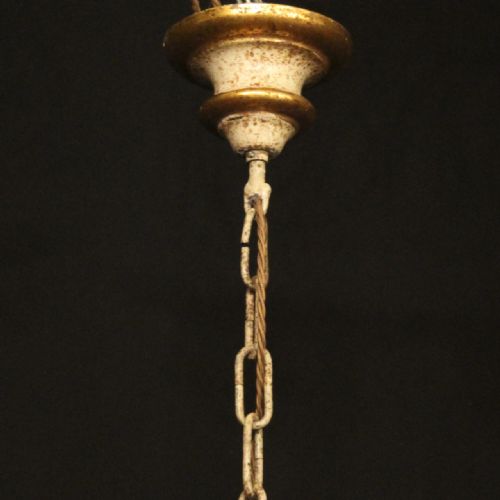 FLORENTINE 6 LIGHT POLYCHROME ANTIQUE CHANDELIER - ADDITIONAL PHOTO 9