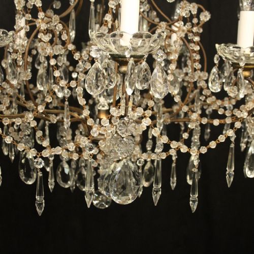 FRENCH GILDED 9 LIGHT BIRDCAGE ANTIQUE CHANDELIER - ADDITIONAL PHOTO 3