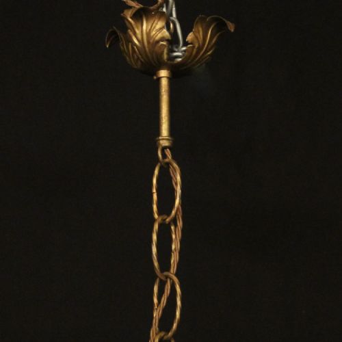 FLORENTINE GILDED TOLEWARE 4 LIGHT HALL LANTERN - ADDITIONAL PHOTO 9