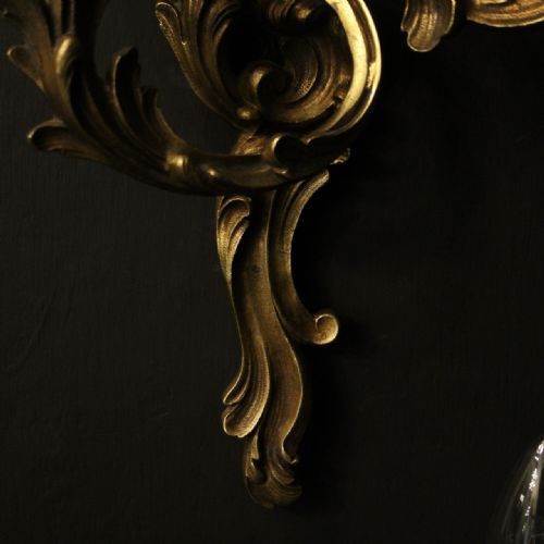 FRENCH SET OF 4 GILDED BRONZE ANTIQUE WALL LIGHTS - ADDITIONAL PHOTO 7