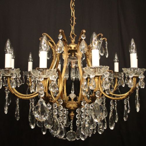 FRENCH GILDED CRYSTAL 11 LIGHT BIRDCAGE ANTIQUE CHANDELIER - ADDITIONAL PHOTO 2