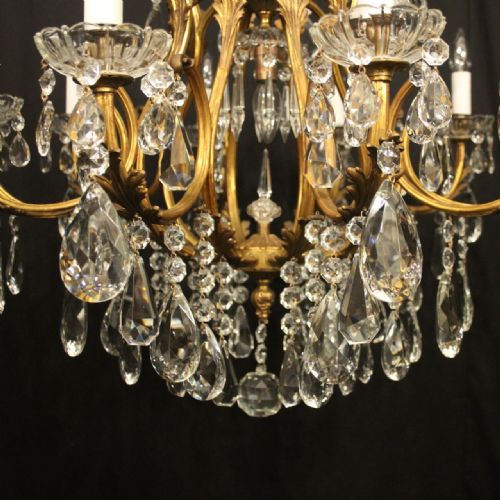 FRENCH GILDED CRYSTAL 11 LIGHT BIRDCAGE ANTIQUE CHANDELIER - ADDITIONAL PHOTO 8