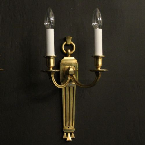 FRENCH PAIR OF GILDED ANTIQUE WALL LIGHTS - ADDITIONAL PHOTO 1