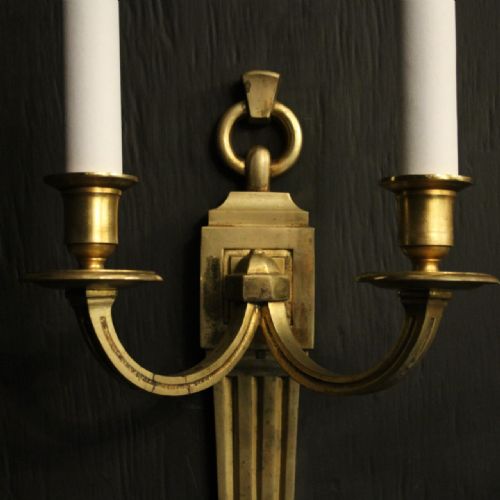 FRENCH PAIR OF GILDED ANTIQUE WALL LIGHTS - ADDITIONAL PHOTO 2