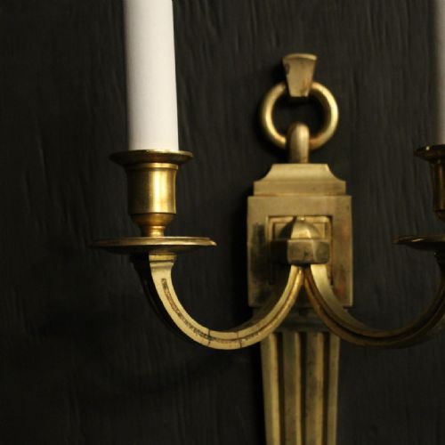 FRENCH PAIR OF GILDED ANTIQUE WALL LIGHTS - ADDITIONAL PHOTO 3