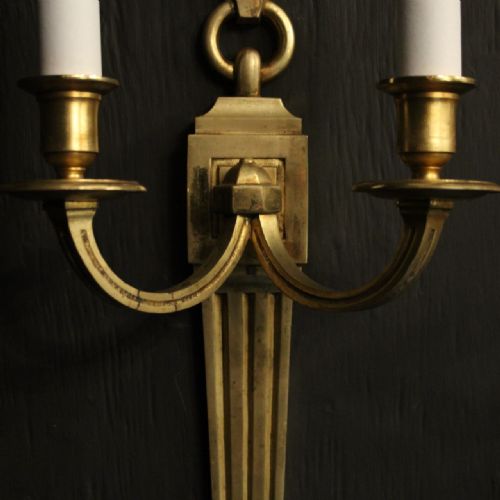 FRENCH PAIR OF GILDED ANTIQUE WALL LIGHTS - ADDITIONAL PHOTO 5
