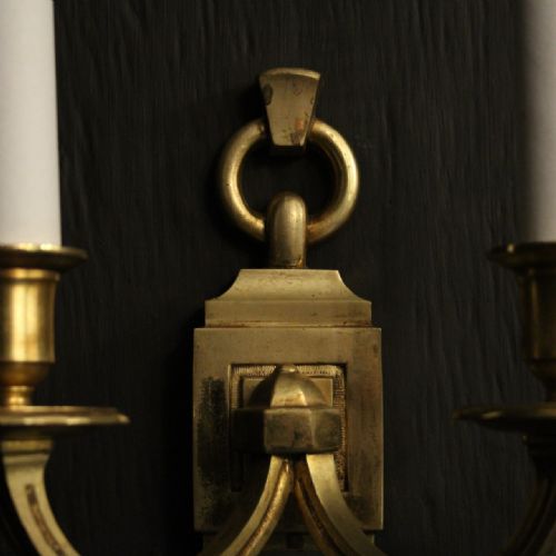 FRENCH PAIR OF GILDED ANTIQUE WALL LIGHTS - ADDITIONAL PHOTO 6