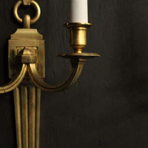 FRENCH PAIR OF GILDED ANTIQUE WALL LIGHTS - ADDITIONAL PHOTO 7