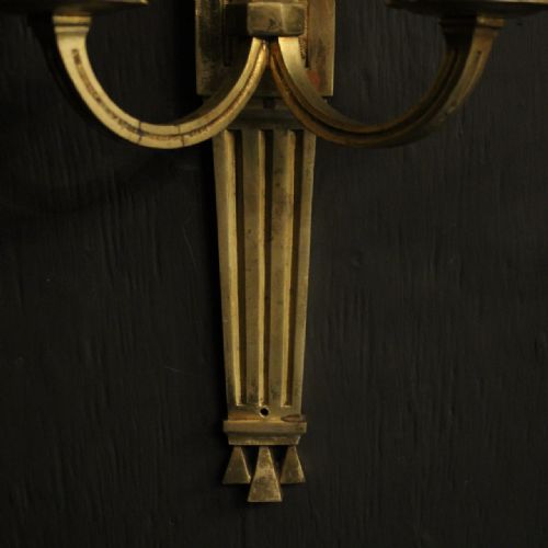 FRENCH PAIR OF GILDED ANTIQUE WALL LIGHTS - ADDITIONAL PHOTO 8